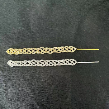 Krištolo plaukų juostelė su pynimo raštu, hip-hopo stilius, elektroplatinta, kilmė Yiwu, 2024 vasara