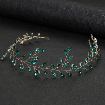 Moteriška vestuvinė plaukų juosta su stiklo danga, pritaikoma