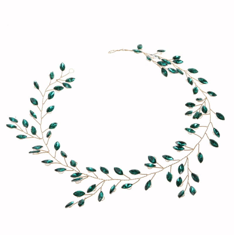 Moteriška vestuvinė plaukų juosta su stiklo danga, pritaikoma