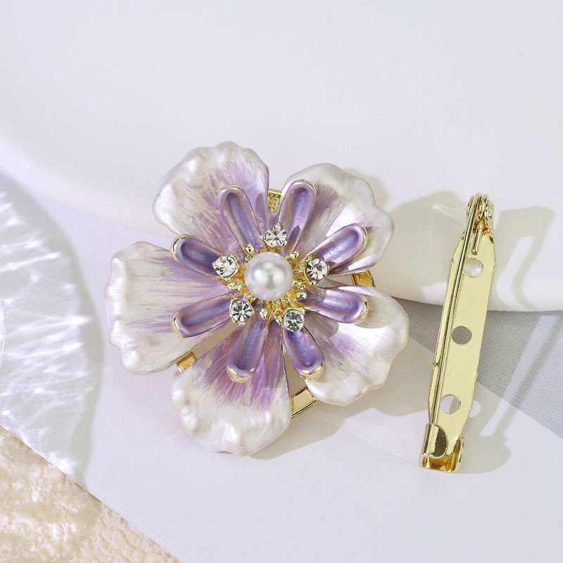 Broșă cu floare de bujor, dublă utilizare pentru șal/ținută, aliaj, formă de floare, placare electrolitică, decorativă
