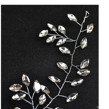 Kristalinė plaukų juostelė su variniu vielos įvadu, gėlių stiliaus vestuvinis aksesuaras, personalizuojamas