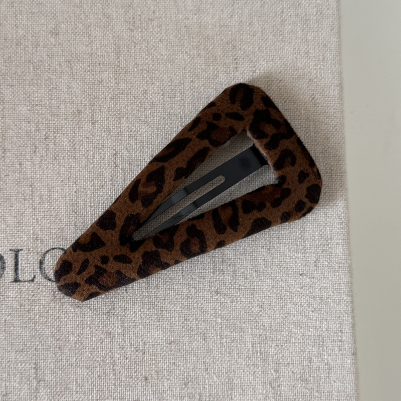 Baršunasti klip za kosu s leopard uzorkom, BB klip, ručna izrada, lagani luksuzni stil