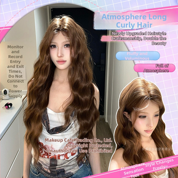 Garā viļņota parūka ar priekšējo mežģīni, modelis L150, daļēji roku darīta, augstas temperatūras izturīgas šķiedras, mūsdienīgs minimālisma stils.