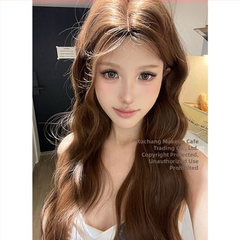 Garā viļņota parūka ar priekšējo mežģīni, modelis L150, daļēji roku darīta, augstas temperatūras izturīgas šķiedras, mūsdienīgs minimālisma stils.