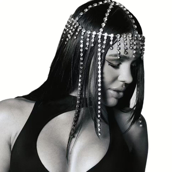 Moteriška plaukų grandinėlė su kutais ir krištolais, elektroplakavimas, atskirai įpakuota, 2025 metų žiema