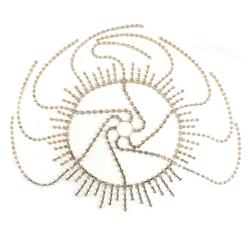 Moteriška plaukų grandinėlė su kutais ir krištolais, elektroplakavimas, atskirai įpakuota, 2025 metų žiema