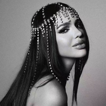 Ženski lanac za kosu s resicama od štrasa – elektroplatirano, porijeklo Yiwu