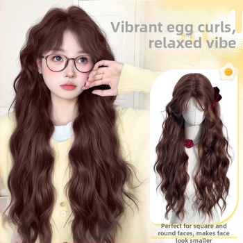 Parūka Kenny wig; augstāk temperatūras sintētiskā šķiedra; garas cirtas ar slīpiem bangs; ūdens viļņu tekstūra