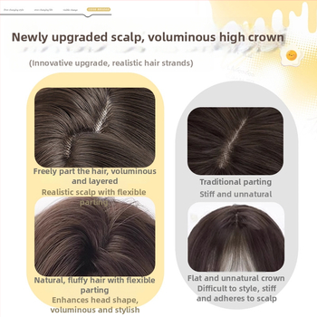 Garā viļņota parūka ar sānu bangs, termiski izturīgas šķiedras, dabisks stils (Bez permām vai krāsošanas)