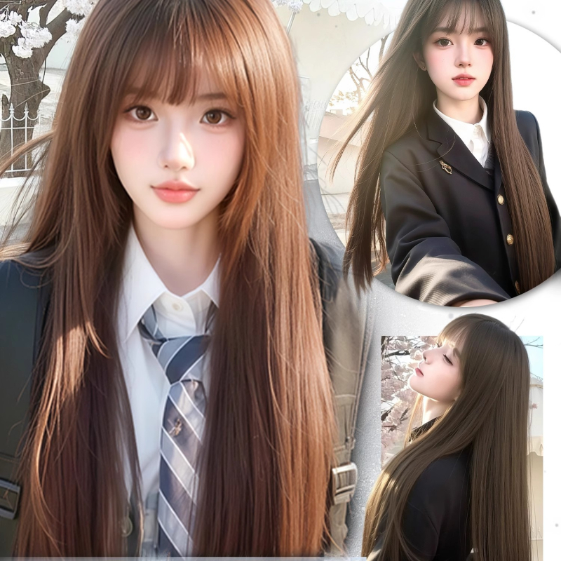 Perika, ravna kosa od proteinske svile, mehanička obrada, univerzalna veličina, nema bojanja ili trajne