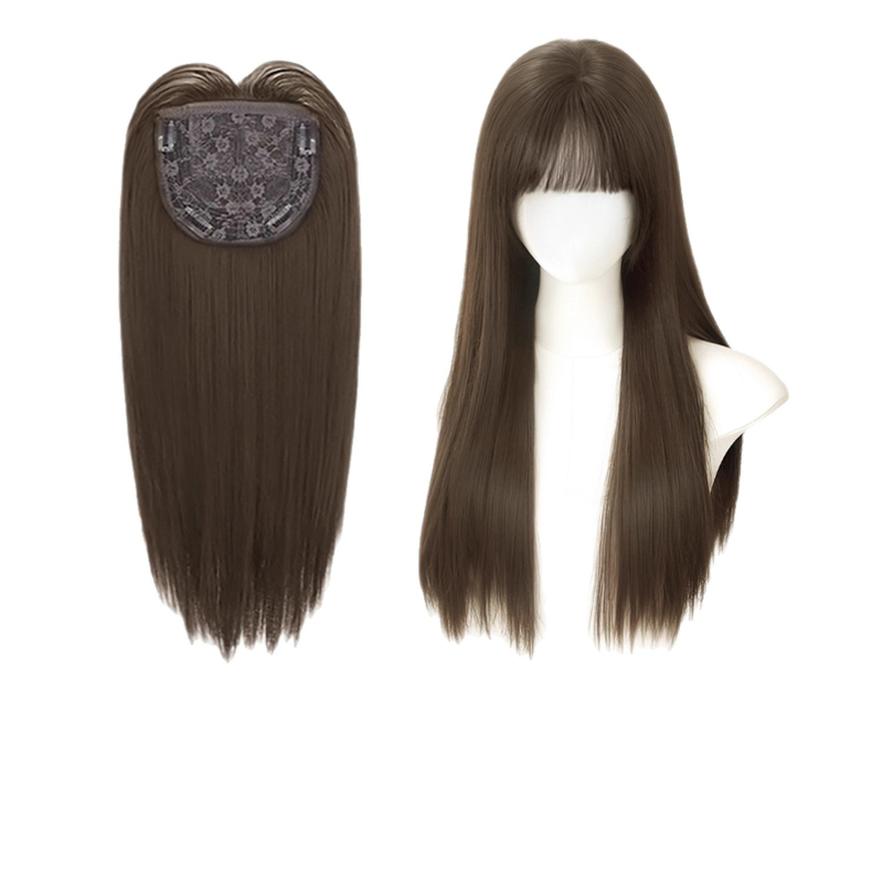 Perika, ravna kosa od proteinske svile, mehanička obrada, univerzalna veličina, nema bojanja ili trajne