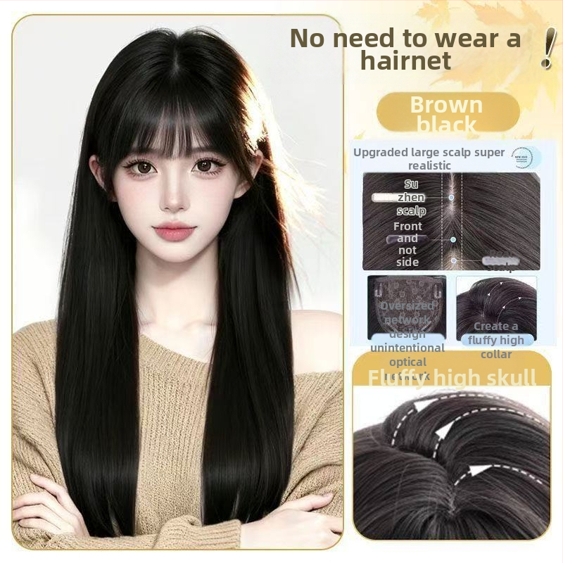 Perika, ravna kosa od proteinske svile, mehanička obrada, univerzalna veličina, nema bojanja ili trajne