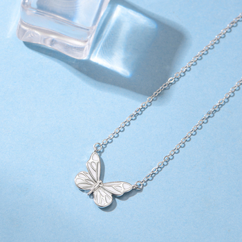 Pillangó nyaklánc, S925 ezüst, erdei stílus, keresztlánc, 1,9 g