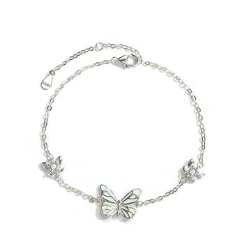 Pillangó nyaklánc, S925 ezüst, erdei stílus, keresztlánc, 1,9 g