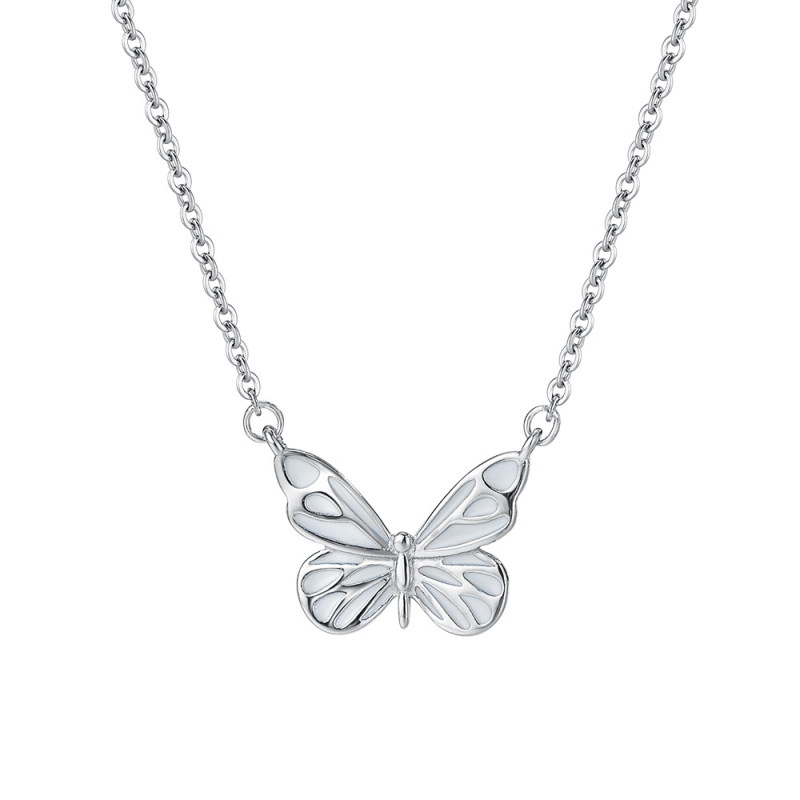 Pillangó nyaklánc, S925 ezüst, erdei stílus, keresztlánc, 1,9 g
