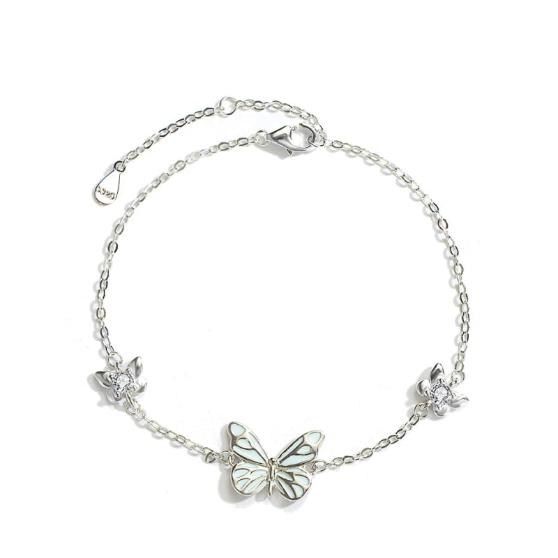 Pillangó nyaklánc, S925 ezüst, erdei stílus, keresztlánc, 1,9 g