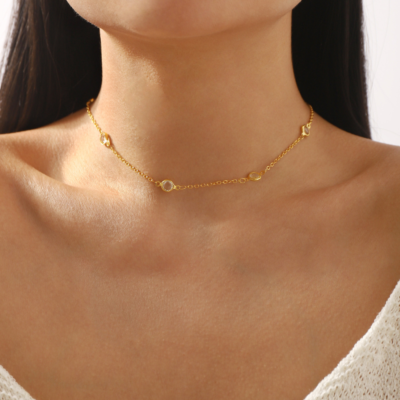 Manig Αλυσίδα σώματος με γεωμετρικό σχέδιο, διακοσμημένη με διαμάντια, υλικό: σίδηρος και ψεύτικα μαργαριτάρια