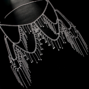 Αλυσίδα ώμου με πολλαπλά στρώματα φούντες και κρύσταλλα για γυναίκες