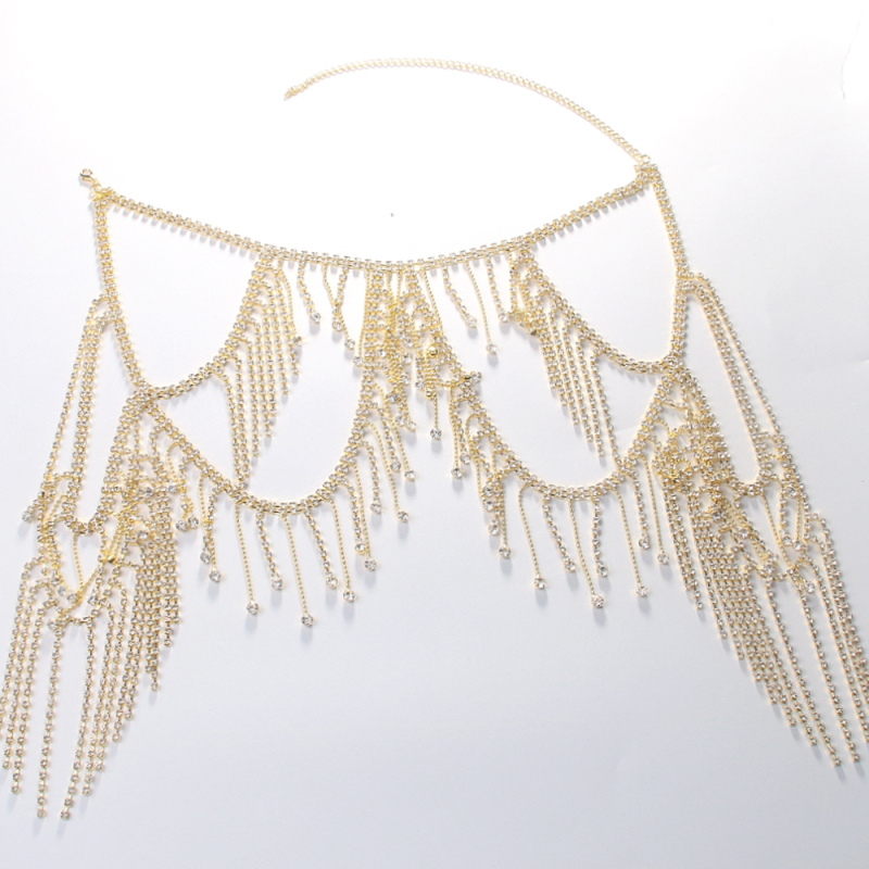 Αλυσίδα ώμου με πολλαπλά στρώματα φούντες και κρύσταλλα για γυναίκες