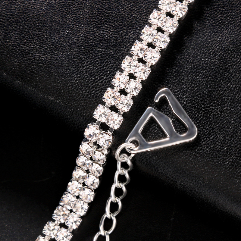 Αλυσίδα ώμου με λευκά κρύσταλλα, κράμα, ηλεκτροπλατίωση, γυναικείο στυλ