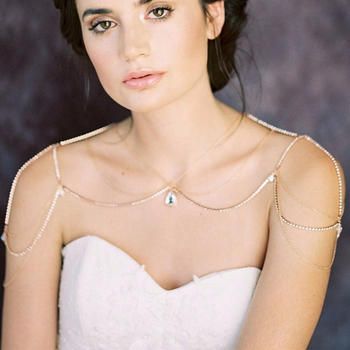 Αλυσίδα ώμου και σώματος με πολυεπίπεδη σχεδίαση σταγόνας νερού, κράμα, κρύσταλλα, ηλεκτροπλατίωση