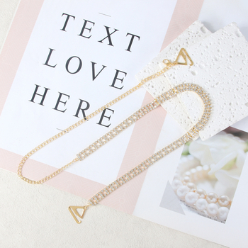 Γεωμετρική αλυσίδα σώματος με στρας, ρυθμιζόμενη κενή αλυσίδα ώμου, κράμα εντοιχισμένων τεχνητών λίθων, ηλεκτροπλατιωμένο κοσμήματα για γυναίκες