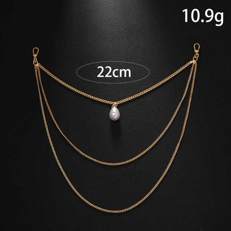 Γυναικεία πολυεπίπεδη αλυσίδα σώματος με μεταλλικό φύλλο, κράμα, με ενσωματωμένες τεχνητές πέτρες