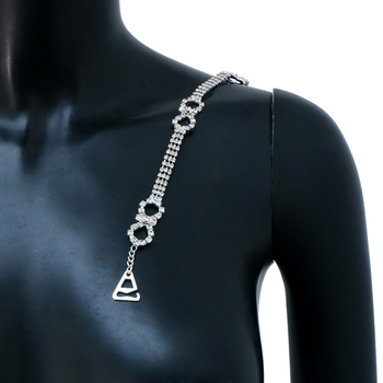 Pečių grandinė su geometriniu mozaikos dizainu ir lydinio įklotais dirbtiniais akmenimis, elektrogalvanizavimas, individualizavimas