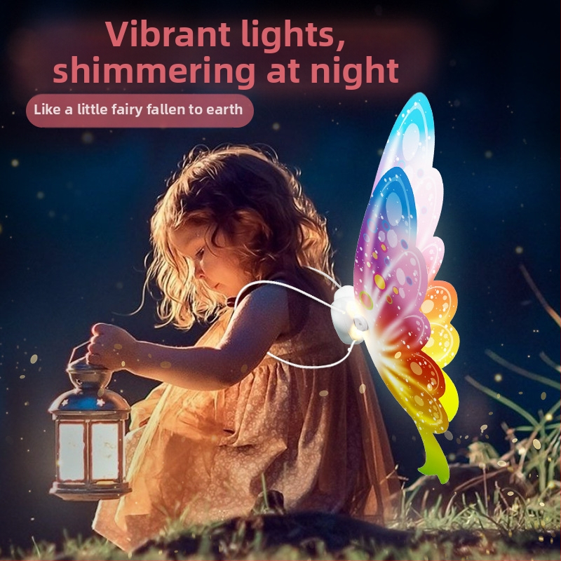 Bērnu gaismas tauriņa spārnu muguras rotājuma spēle — elektriski kustīga, plastmasa, vecuma 4–6 gadi, interaktīva spēle starp vecākiem un bērnu