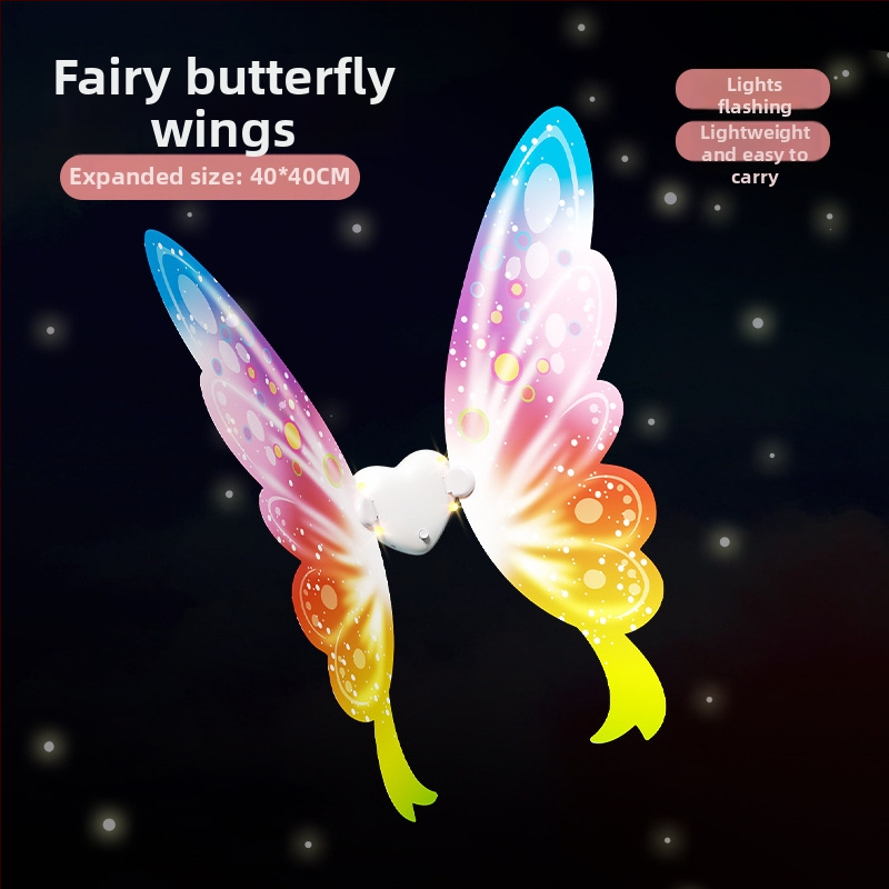 Bērnu gaismas tauriņa spārnu muguras rotājuma spēle — elektriski kustīga, plastmasa, vecuma 4–6 gadi, interaktīva spēle starp vecākiem un bērnu