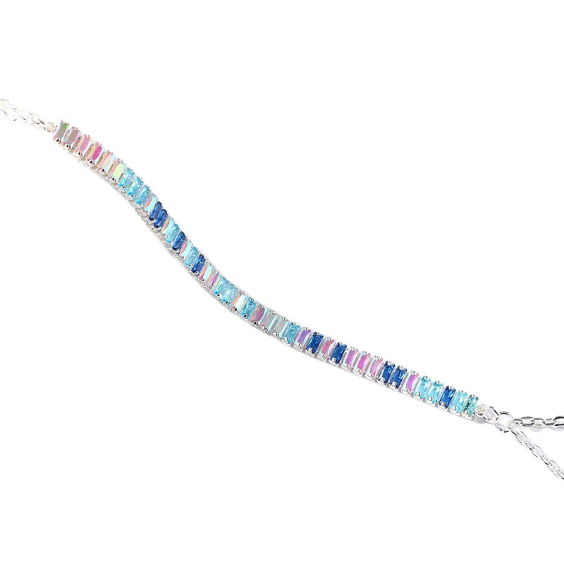 Moteriška kūno grandinėlė nugaros srityje, elektroplatinuotas sidabras 925 ir kristalai