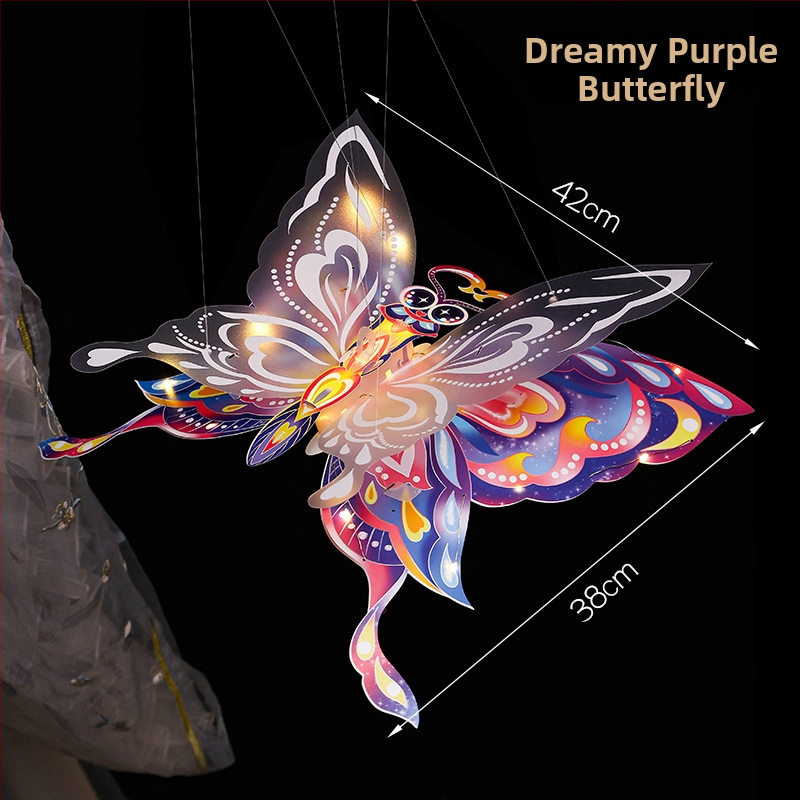 Bērnu tauriņa laterna – DIY komplekts, roku darbs, spīd, nestandarta forma, karikatūru/ķīniešu stils, Yi xi zīmols