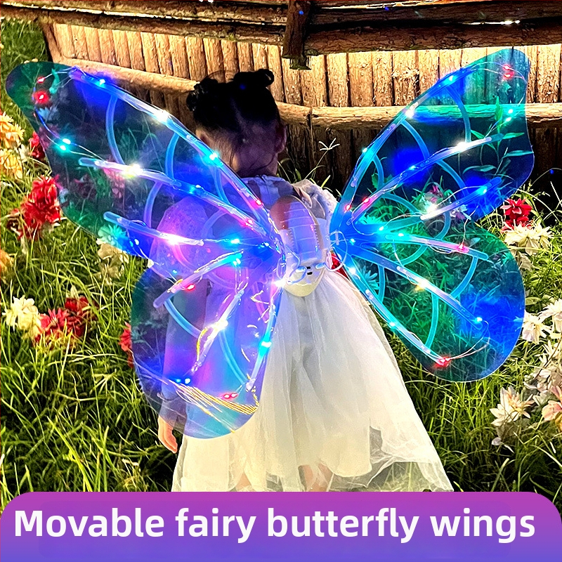 LED spārni elfiem – muguras aksesuārs bērniem 4–6 gadu vecumā, plastmasa, 3C sertifikāts