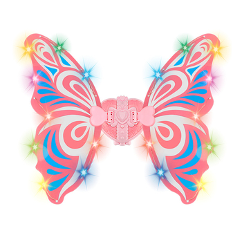 Детски светещи пеперудени крилца – унисекс, с звук и светлина, пластмасова конструкция, за деца 4–6 години, реквизит за сценични изпълнения