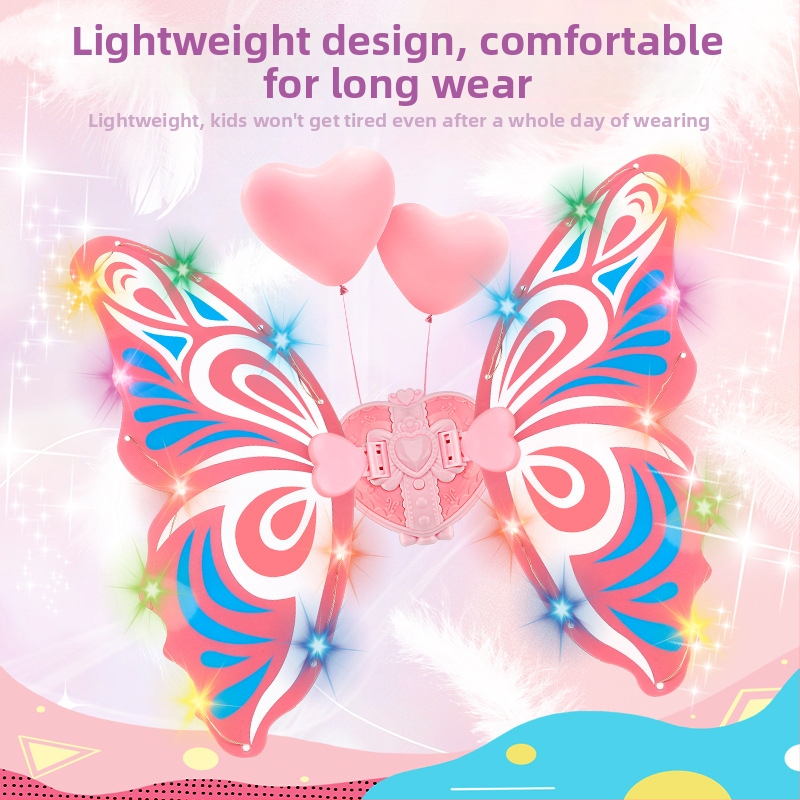 Bērnu gaismas tauriņa spārni – skaņa un gaisma, unisex, no plastmasas, vecums 4–6 gadi, izrādes rekvizīts