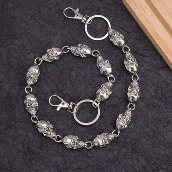 Nadráglánc – üreges koponya, dupla fémréteg, punk stílus, férfiaknak