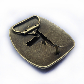 BULLZINE Cinköntvözet övcsat tehénfej dizájnnal, 03752-2, nyugati cowboy stílus, sima csat, ókori ón bevonattal