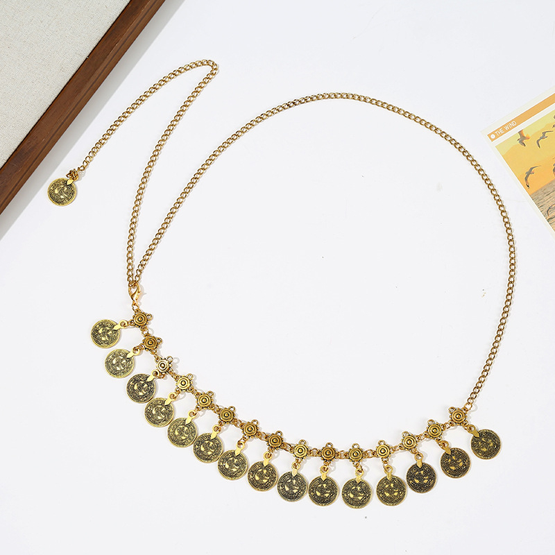 Női deréklánc – mosoly arc dizájn, bohémi retro stílus, ötvözött anyag, menő stílus, 2025 tavaszi bevezetés