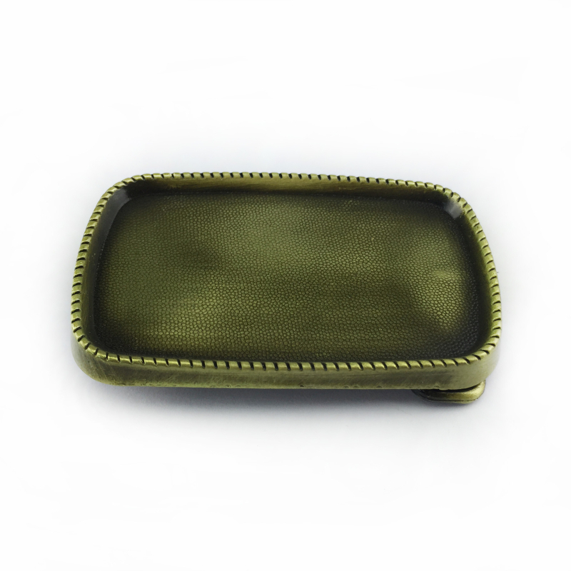 Övcsat, négyszögletes, cink ötvözetből készült, fényes lemez, modell 03710-2, DIY, Western cowboy stílus, sima csat, antik ón-bronz bevonat