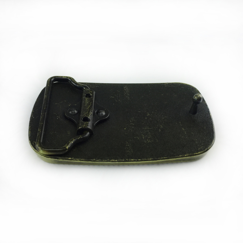 Övcsat, négyszögletes, cink ötvözetből készült, fényes lemez, modell 03710-2, DIY, Western cowboy stílus, sima csat, antik ón-bronz bevonat