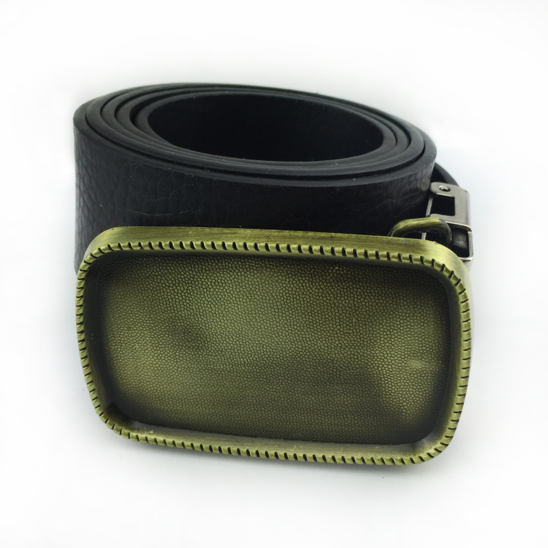 Övcsat, négyszögletes, cink ötvözetből készült, fényes lemez, modell 03710-2, DIY, Western cowboy stílus, sima csat, antik ón-bronz bevonat