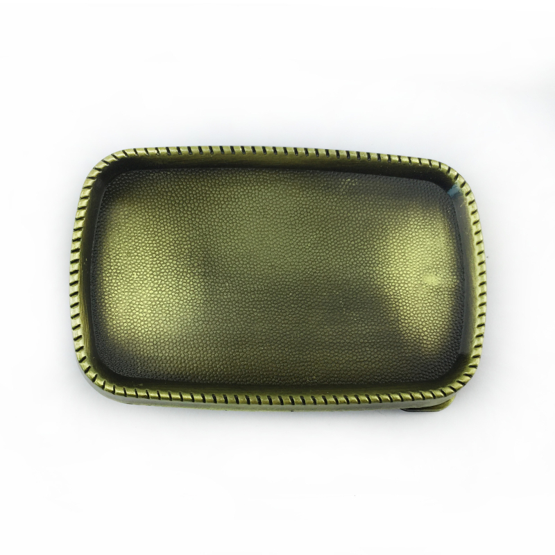 Övcsat, négyszögletes, cink ötvözetből készült, fényes lemez, modell 03710-2, DIY, Western cowboy stílus, sima csat, antik ón-bronz bevonat