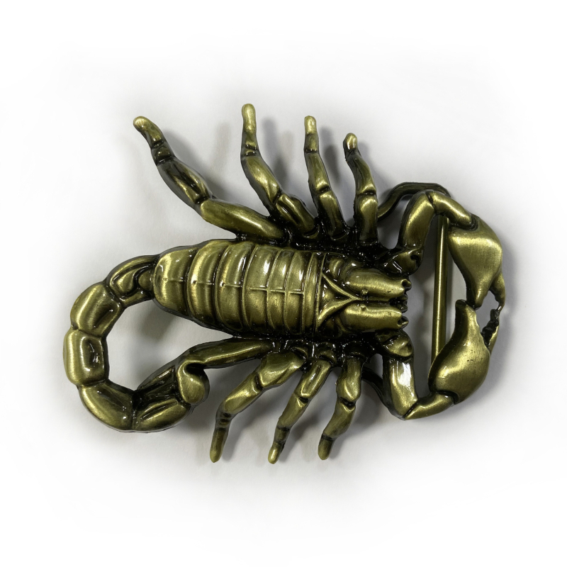 BULLZINE ötvözetből készült övcsat, western cowboy stílus, környezetbarát, skorpió minta, sima csat