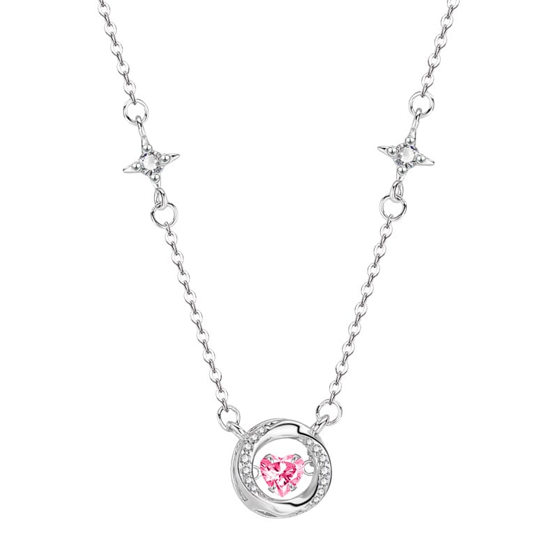 S999 ezüst Möbius szív nyaklánc csillagfényes dizájnnal, ezüst medál, keresztlánc, ősz 2024