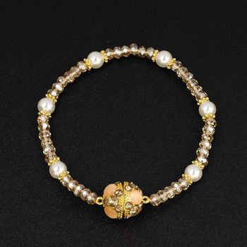 Медна огърлица с кристална топка - стил лукс, кристално инкрустиране, пролет 2025