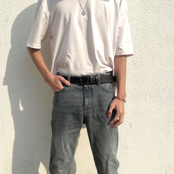 Мъжки колан от PU кожа със сплавна пряжка с пинов механизъм, ширина 2–4 см, единична лента, произход Уензоу