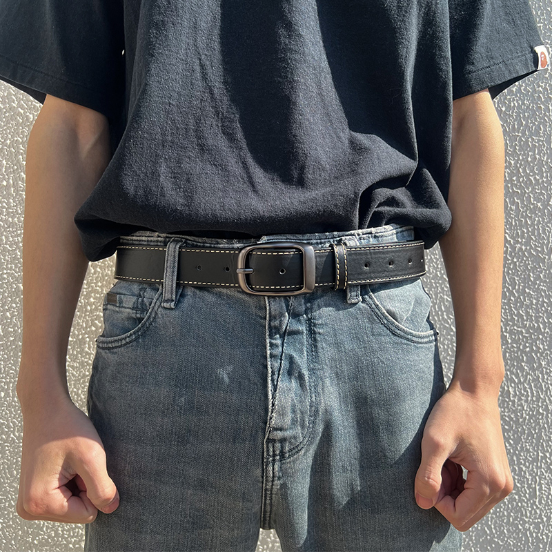 Мъжки колан от PU кожа със сплавна пряжка с пинов механизъм, ширина 2–4 см, единична лента, произход Уензоу