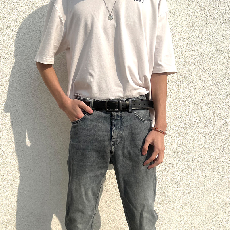 Мъжки колан от PU кожа със сплавна пряжка с пинов механизъм, ширина 2–4 см, единична лента, произход Уензоу