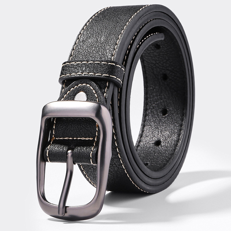Мъжки колан от PU кожа със сплавна пряжка с пинов механизъм, ширина 2–4 см, единична лента, произход Уензоу
