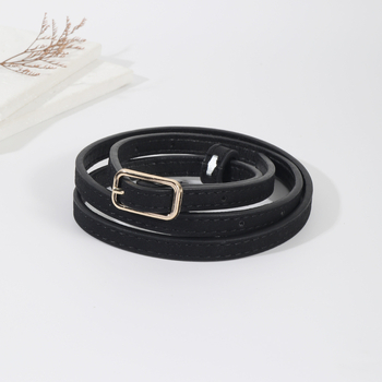 Пояс с квадратна катарама, тънък PU кожен дамски колан, стилен и универсален, японско закопчаване; ширина под 2 см; марка ouxi